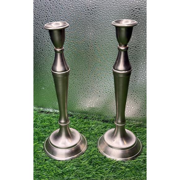 Biedermann & Sons Pewter Candlestick Holders – Set of 2 - 9.75” - Picture 8 of 8